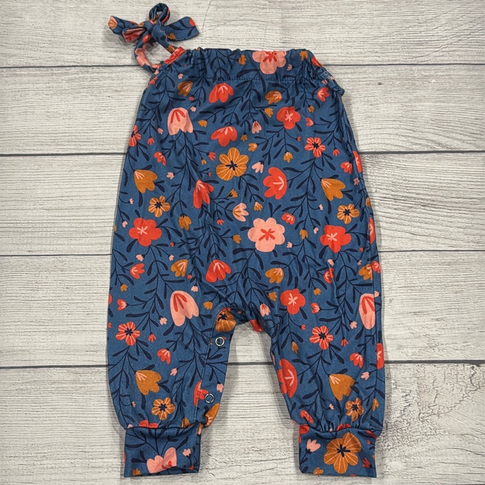 Bailey’s Blossoms Baby Girl Vibrant Floral Jumpsuit with Shoulder Tie